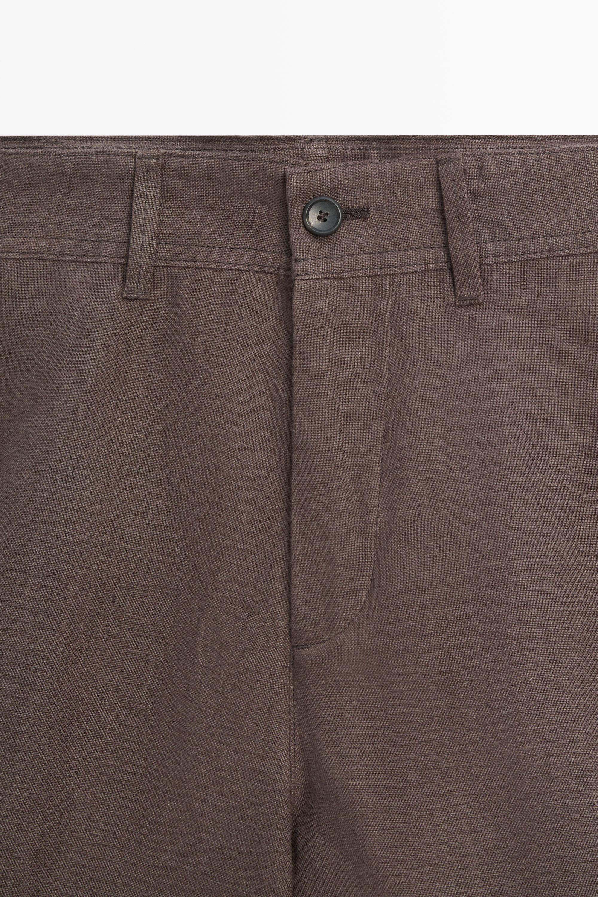 100% linen short Bermuda shorts
